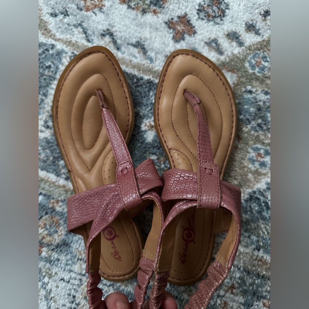 Born Pink and Tan textured leather Women's Sandals